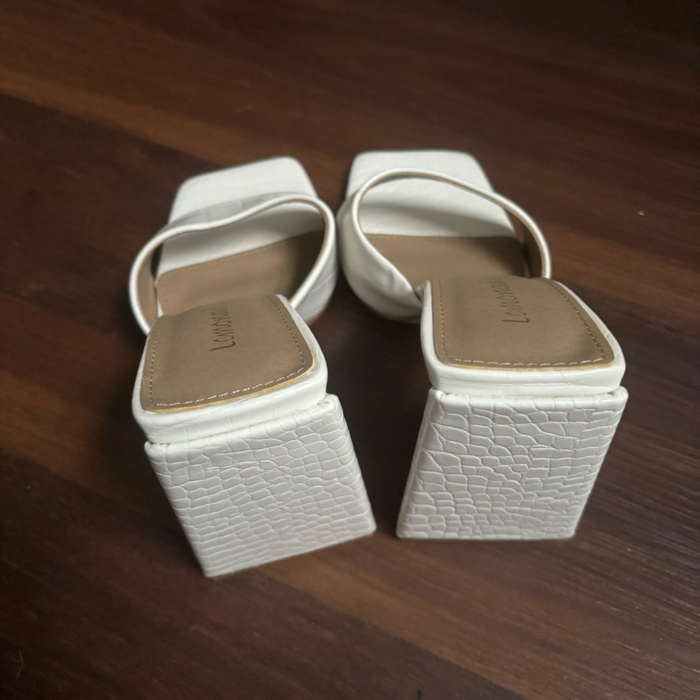 Miss Lola Lemonade Triangle Block Heels - Picture 6 of 9